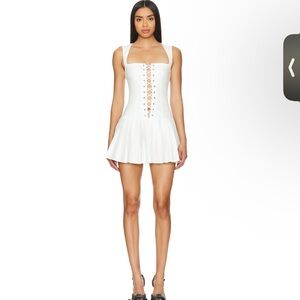 NWT MORE TO COME Gemma Mini Dress in White REVOLVE